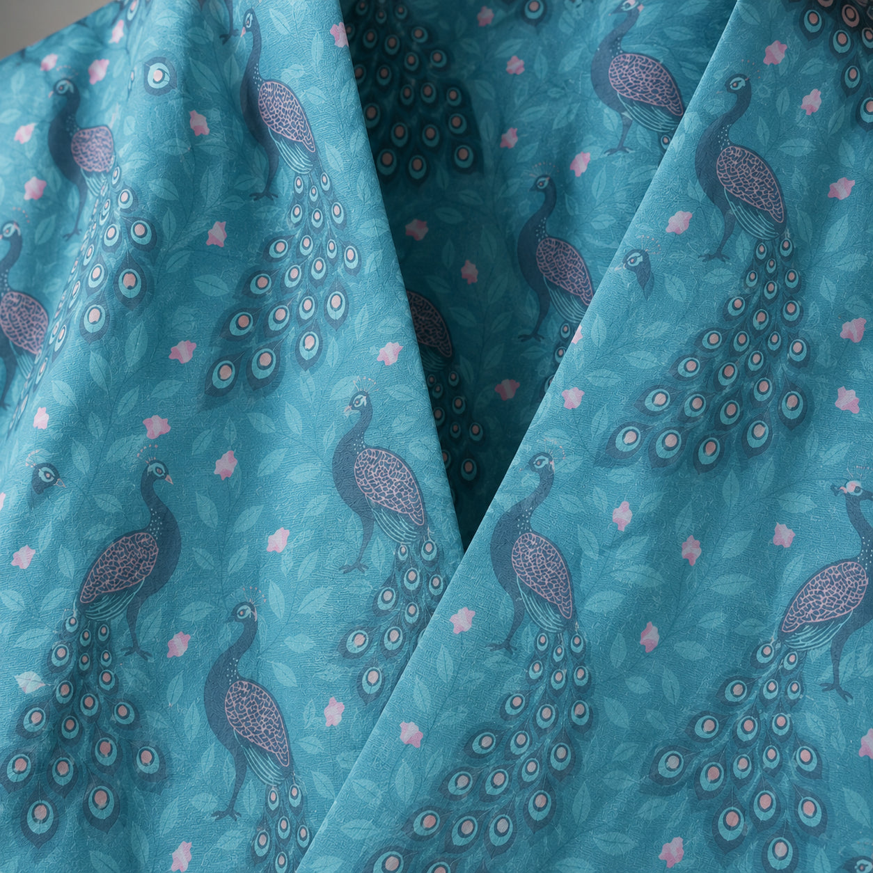 NA'RAK Women's Yukata Kimono Robe : Blue Peacock
