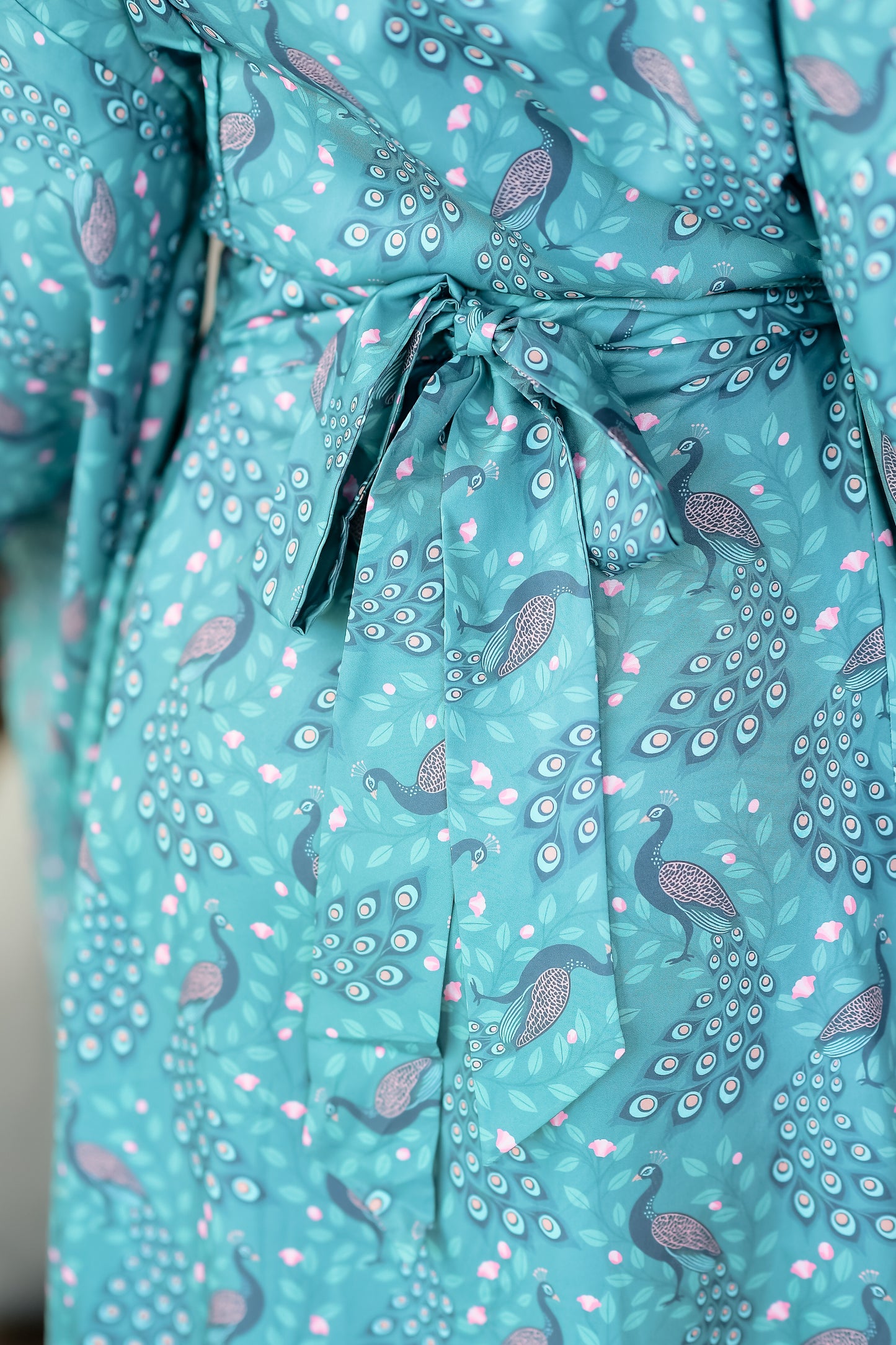 NA'RAK Women's Yukata Kimono Robe : Blue Peacock